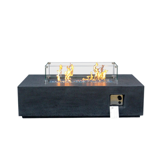 52" Outdoor Concrete Liquid Propane Rectangular Fire Pit Table (SAK84314)