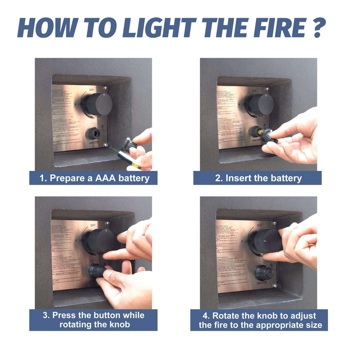 52" Outdoor Concrete Liquid Propane Rectangular Fire Pit Table (SAK84314)