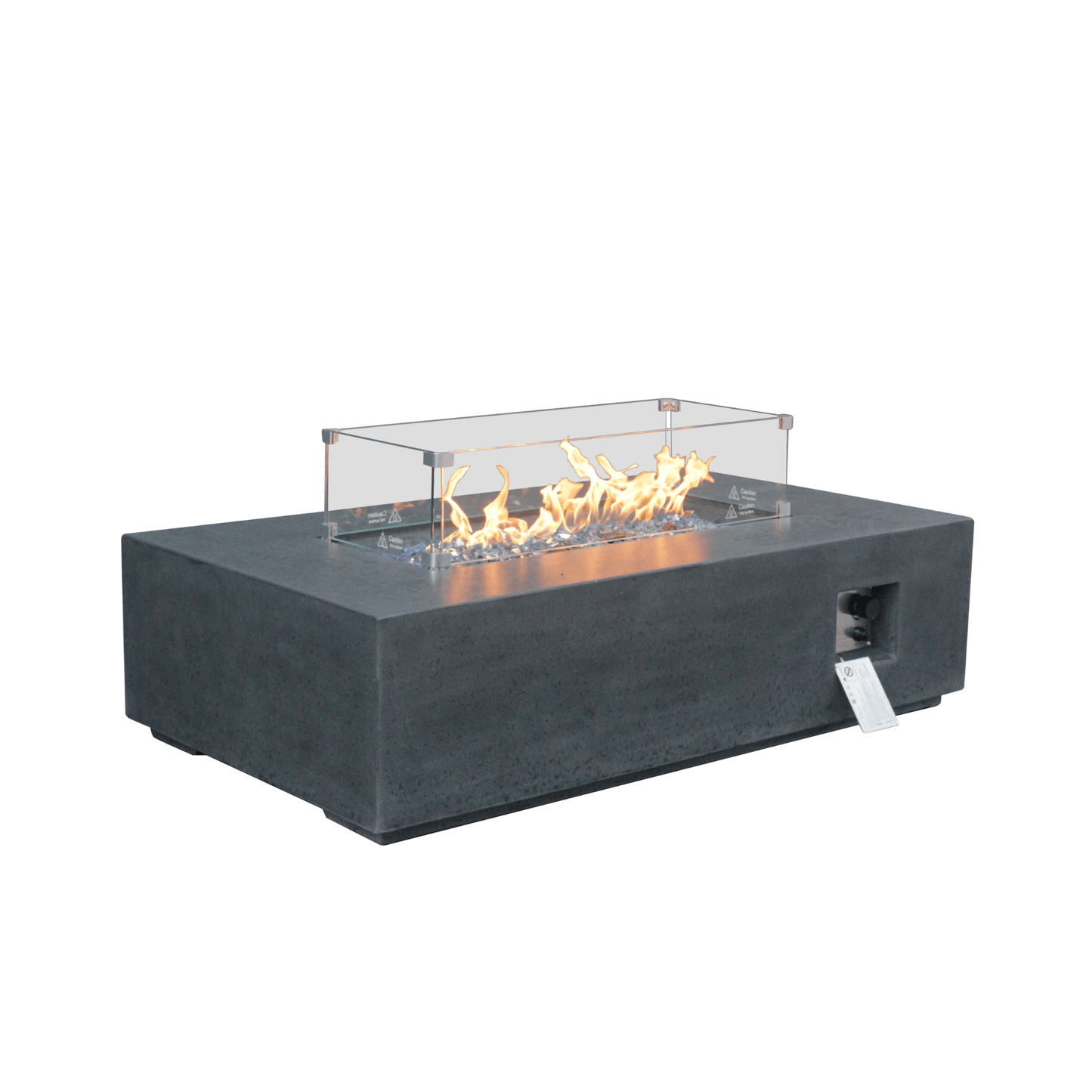 52" Outdoor Concrete Liquid Propane Rectangular Fire Pit Table (SAK84314)