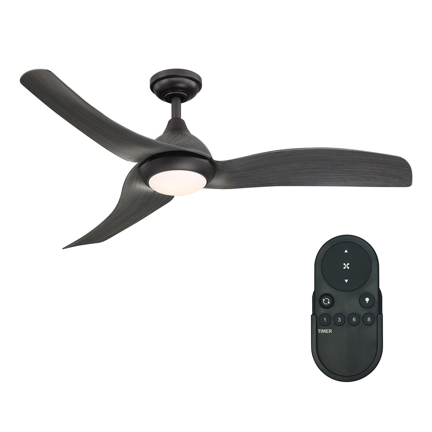 52" Industrial DC Motor Downrod Mount Reversible Ceiling Fan with LED Lighting and Remote Control