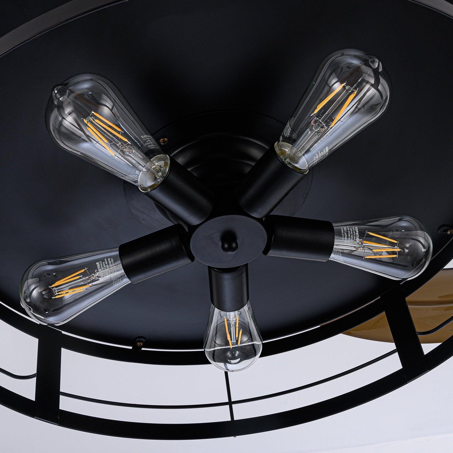 52" Industrial Downrod Mount Ceiling Fan With Lighting And Remote Control