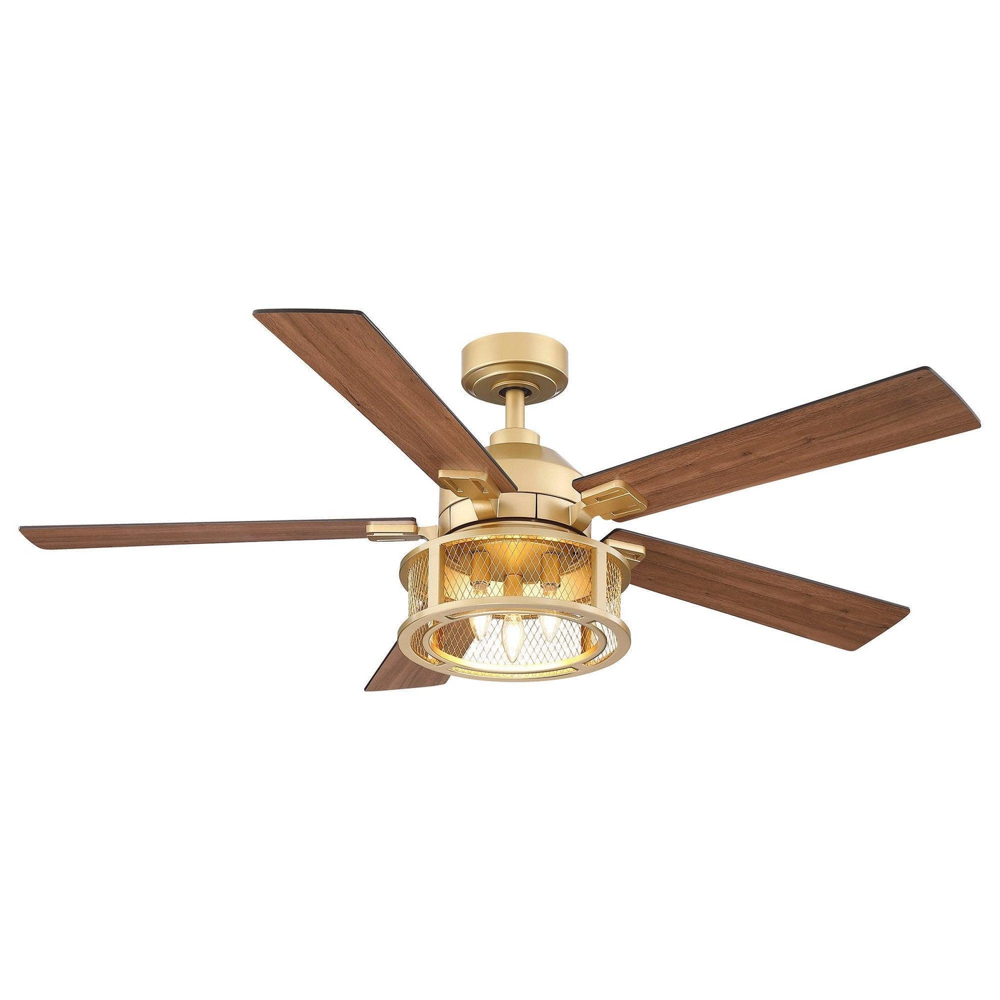 52 Industrial Reversible 5 Blade Mesh Led Ceiling Fan