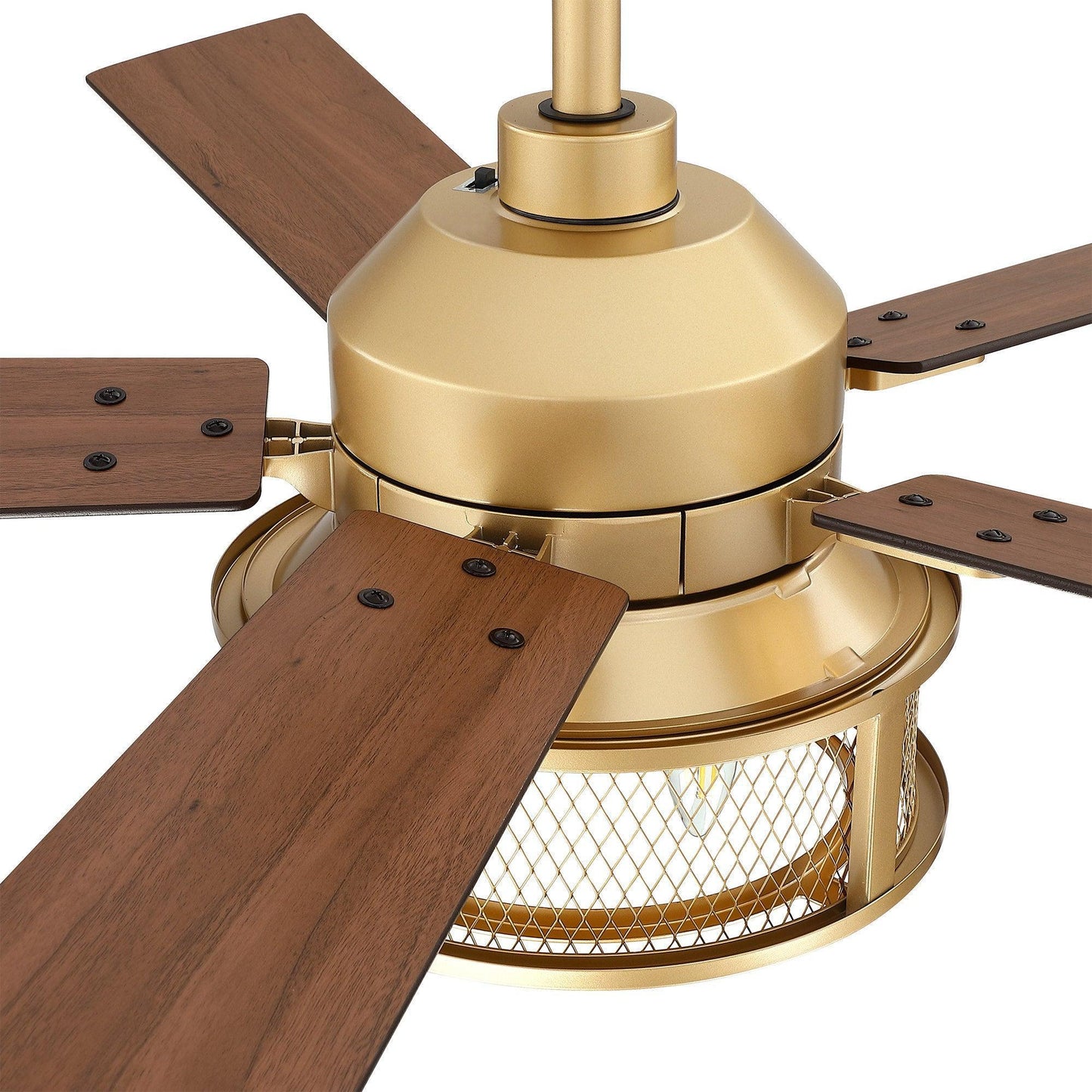 52 Industrial Reversible 5 Blade Mesh Led Ceiling Fan