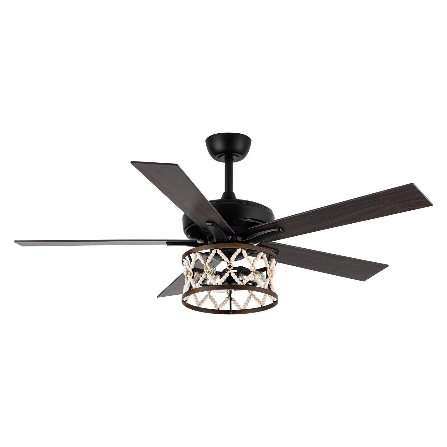 52" New Delhi Industrial Downrod Mount Reversible Ceiling Fan with Lighting and Remote Control