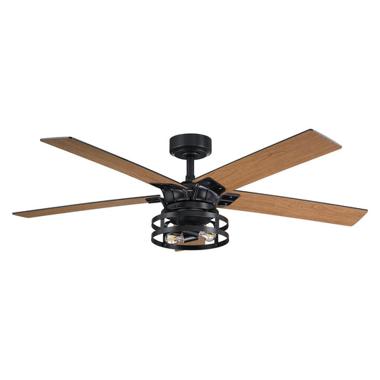 52" Industrial Reversible 5 Blade Led Ceiling Fan