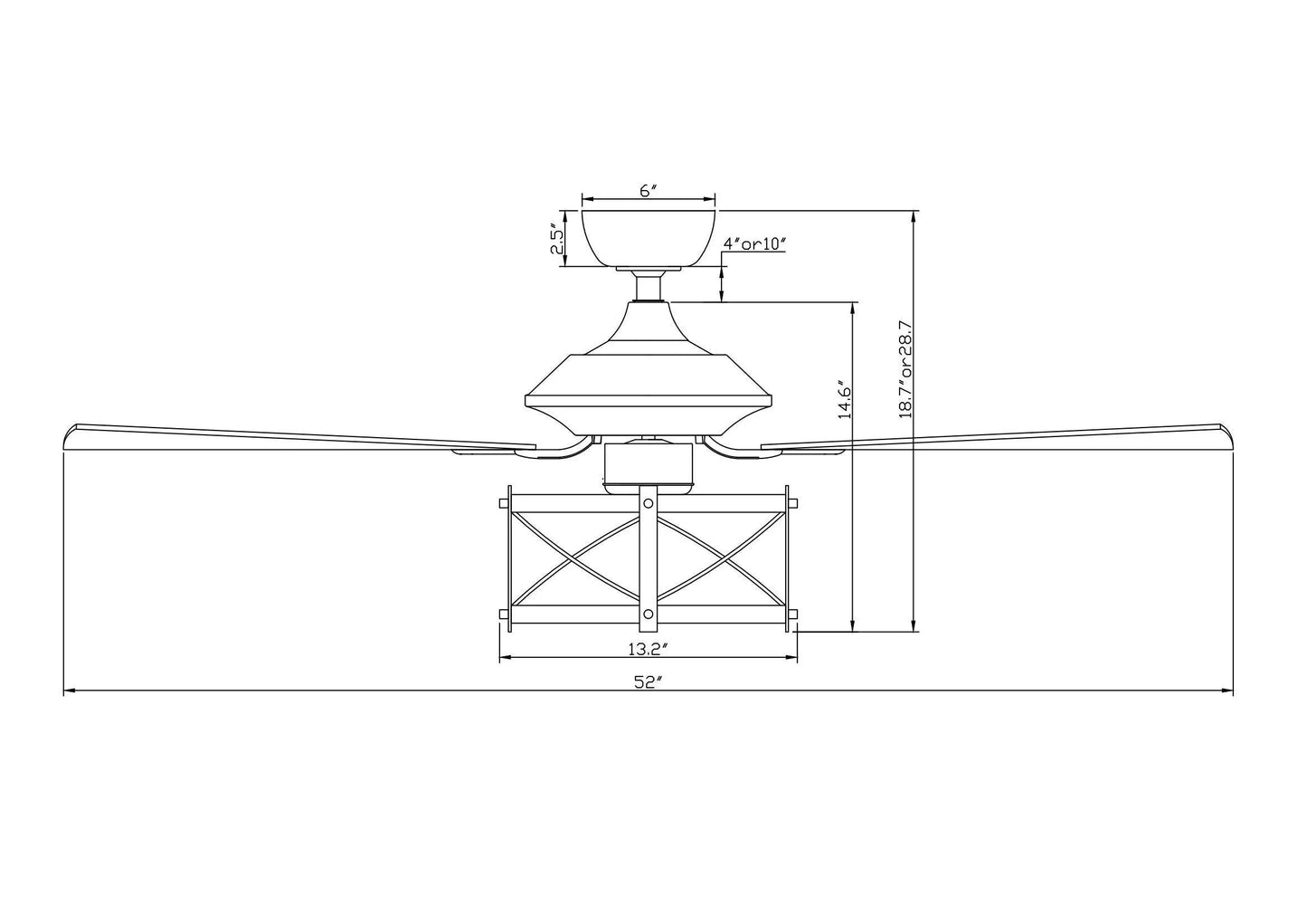 52" Wisner Industrial Downrod Mount Reversible Ceiling Fan with Lighting and Remote Control
