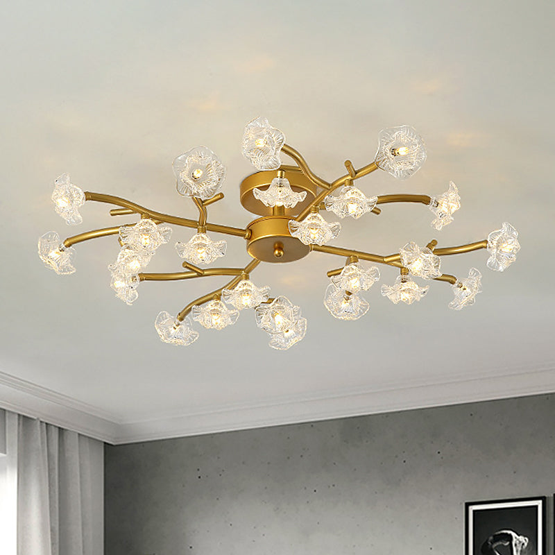 Blossoming Elegance: The Contemporary Floral Semi-Flush Mount Ceiling Lamp