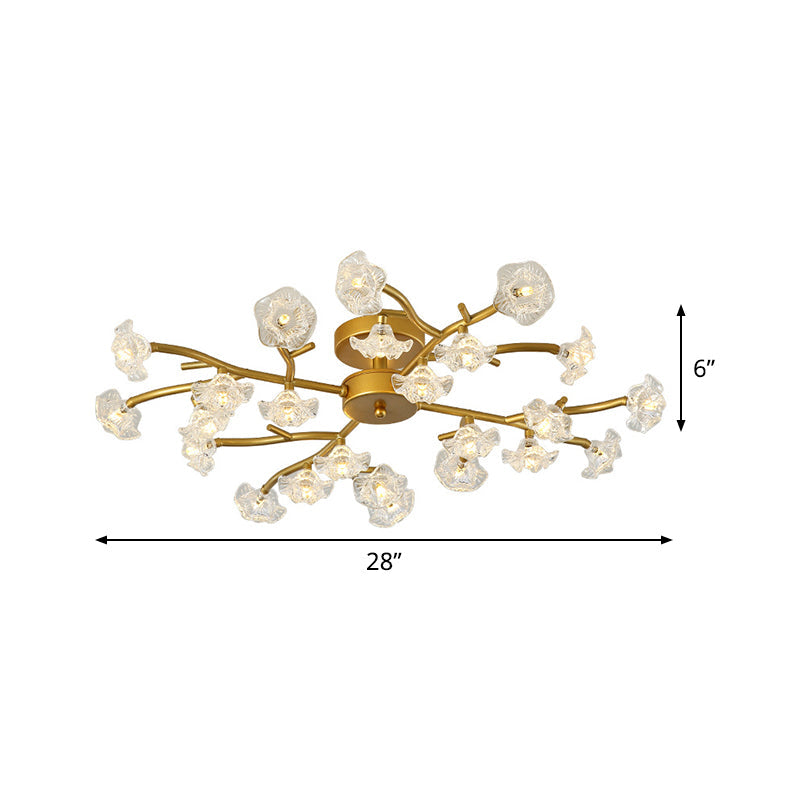 Blossoming Elegance: The Contemporary Floral Semi-Flush Mount Ceiling Lamp