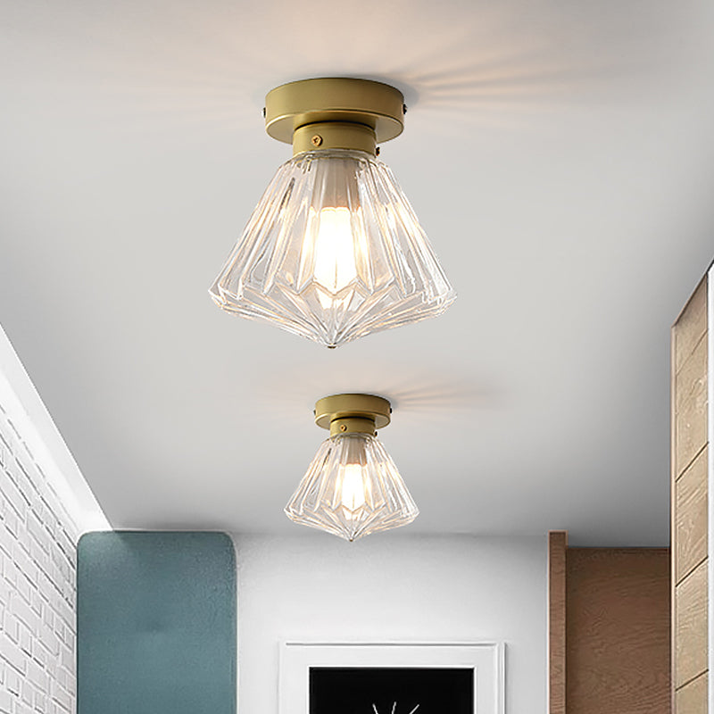 Brielle Modern Brass Flush Mount - Prismatic Elegance**