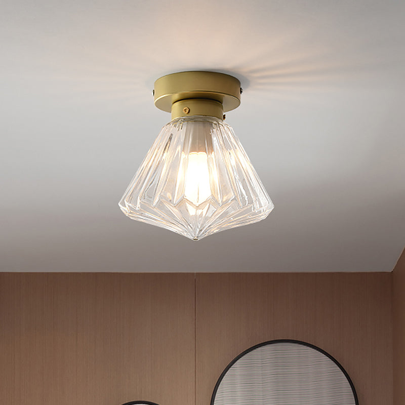 Brielle Modern Brass Flush Mount - Prismatic Elegance**