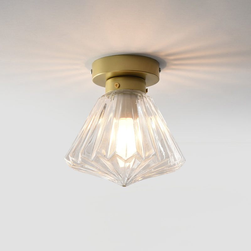 Brielle Modern Brass Flush Mount - Prismatic Elegance**
