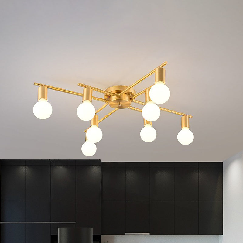 Hailey Modern Brass Flushmount: 8 Bulbs of Style for Your Space
