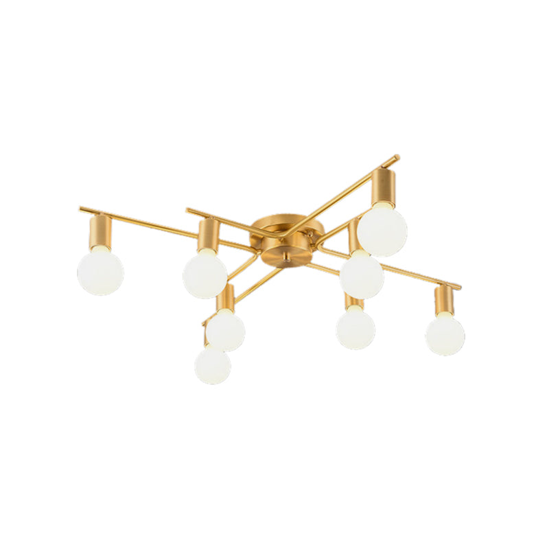 Hailey Modern Brass Flushmount: 8 Bulbs of Style for Your Space