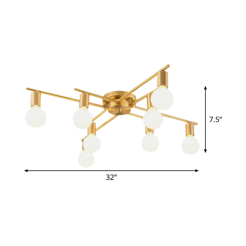 Hailey Modern Brass Flushmount: 8 Bulbs of Style for Your Space