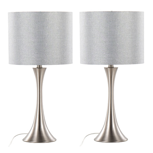 Lenuxe 24" Contemporary Metal Table Lamp Set