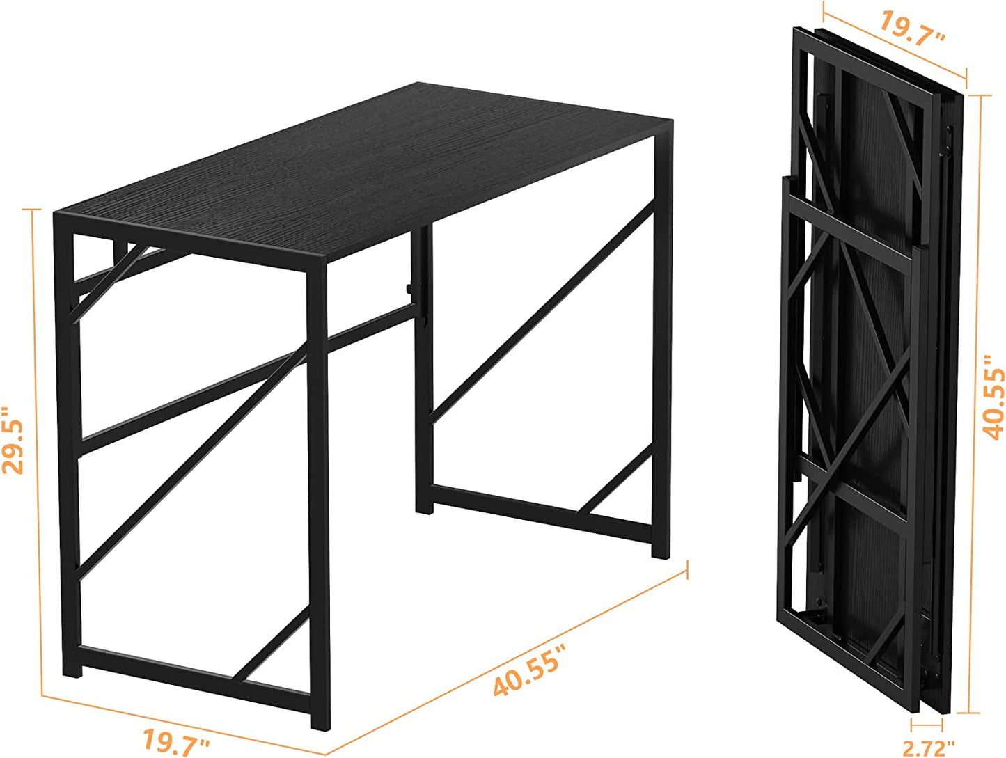 No Assembly Folding Desk for Small Spaces Home Office