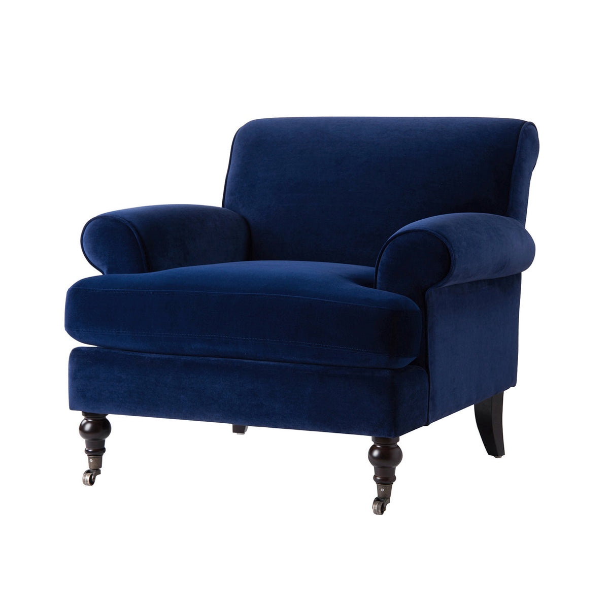 Alana 38" Lawson Accent Arm Chair with Metal Casters