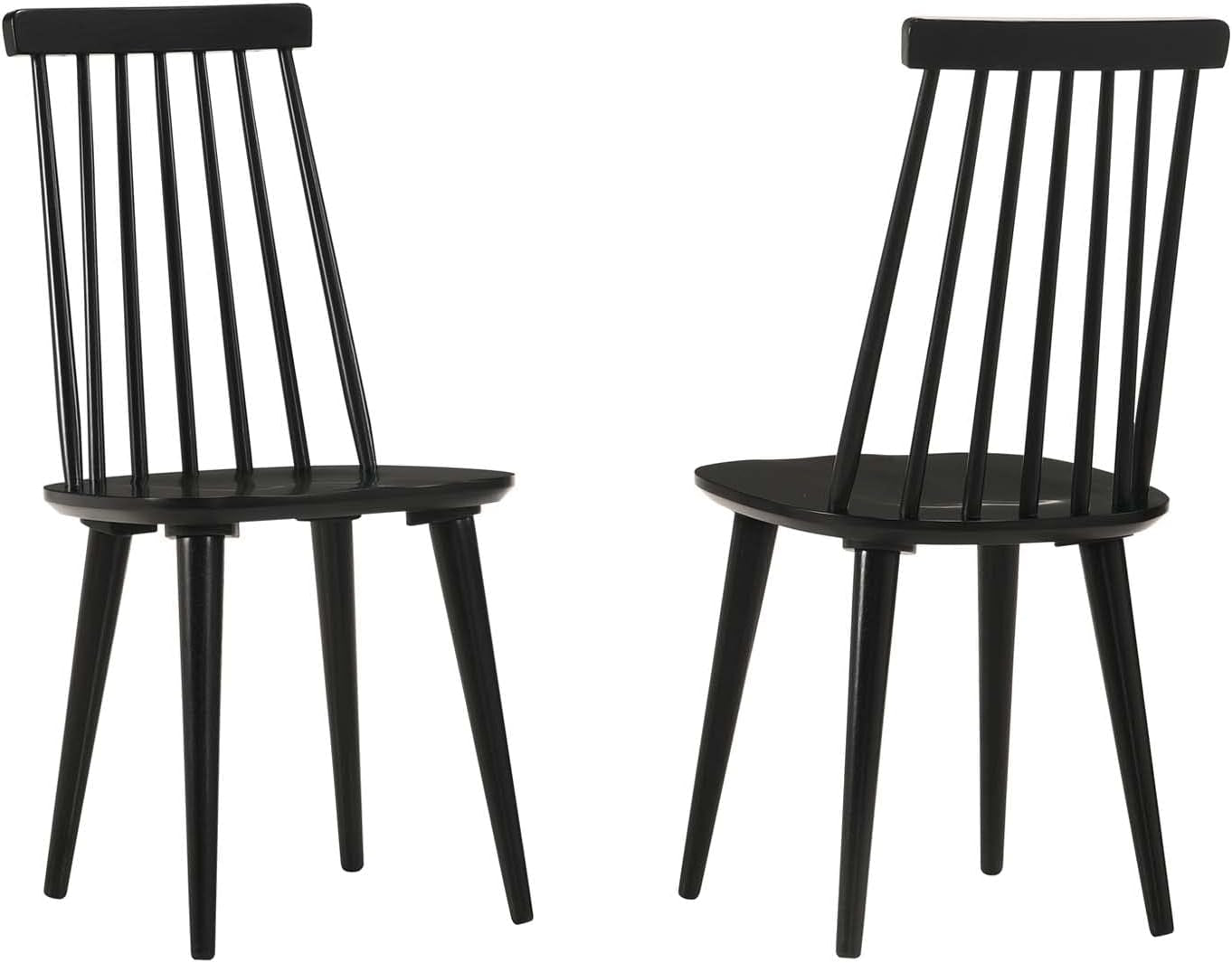 Antique Walnut Hardwood Spindle Back Dining Chairs