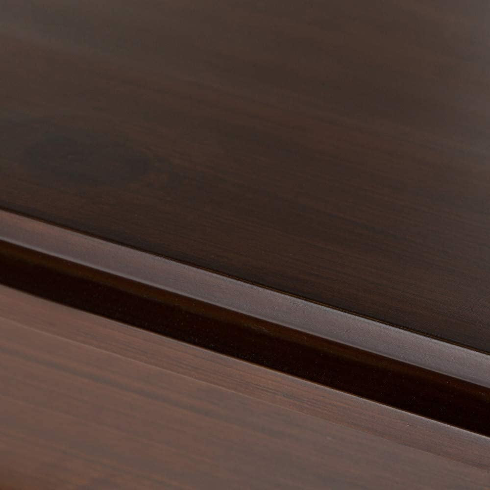 Pine Wood Sideboard Buffet Russet Brown Adjustable Shelves