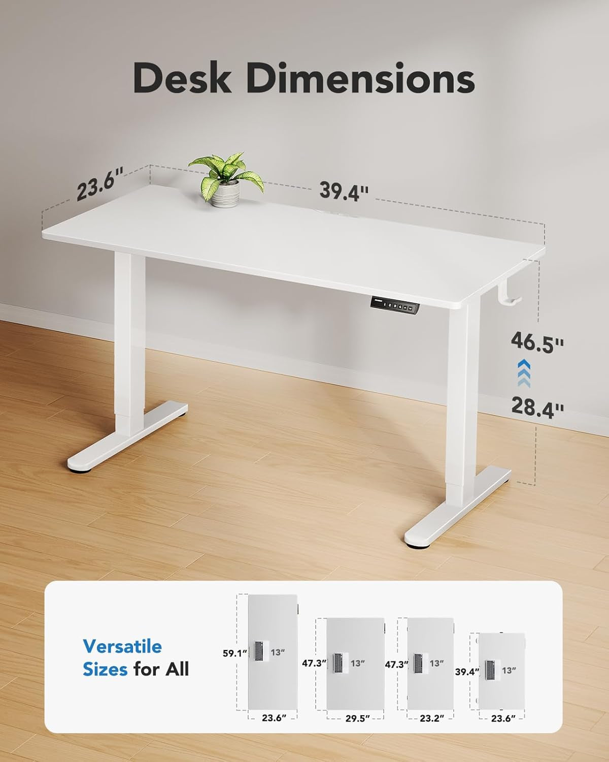 Electric Standing Desk 48 By 24 Inch With 4 Memory Height Settings