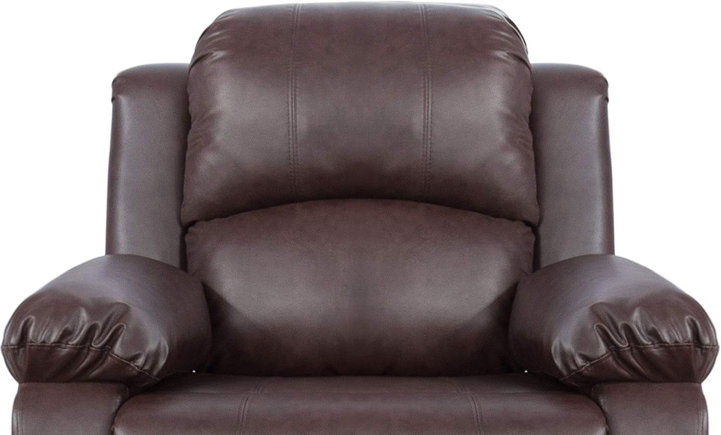 Brown Bonded Leather Manual Reclining Living Room Sofa Set
