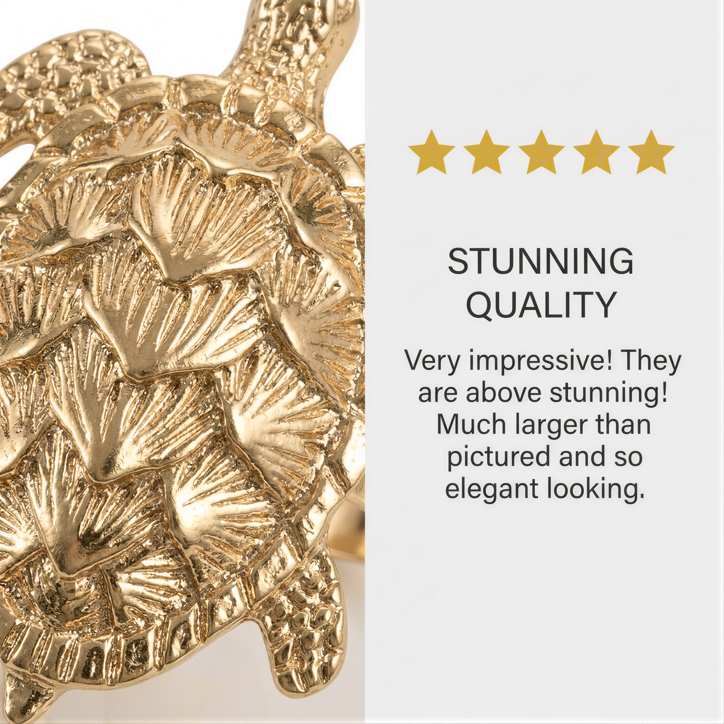 Gold Turtle Napkin Rings – Elegant Rust Resistant Table Decor Set for Dining