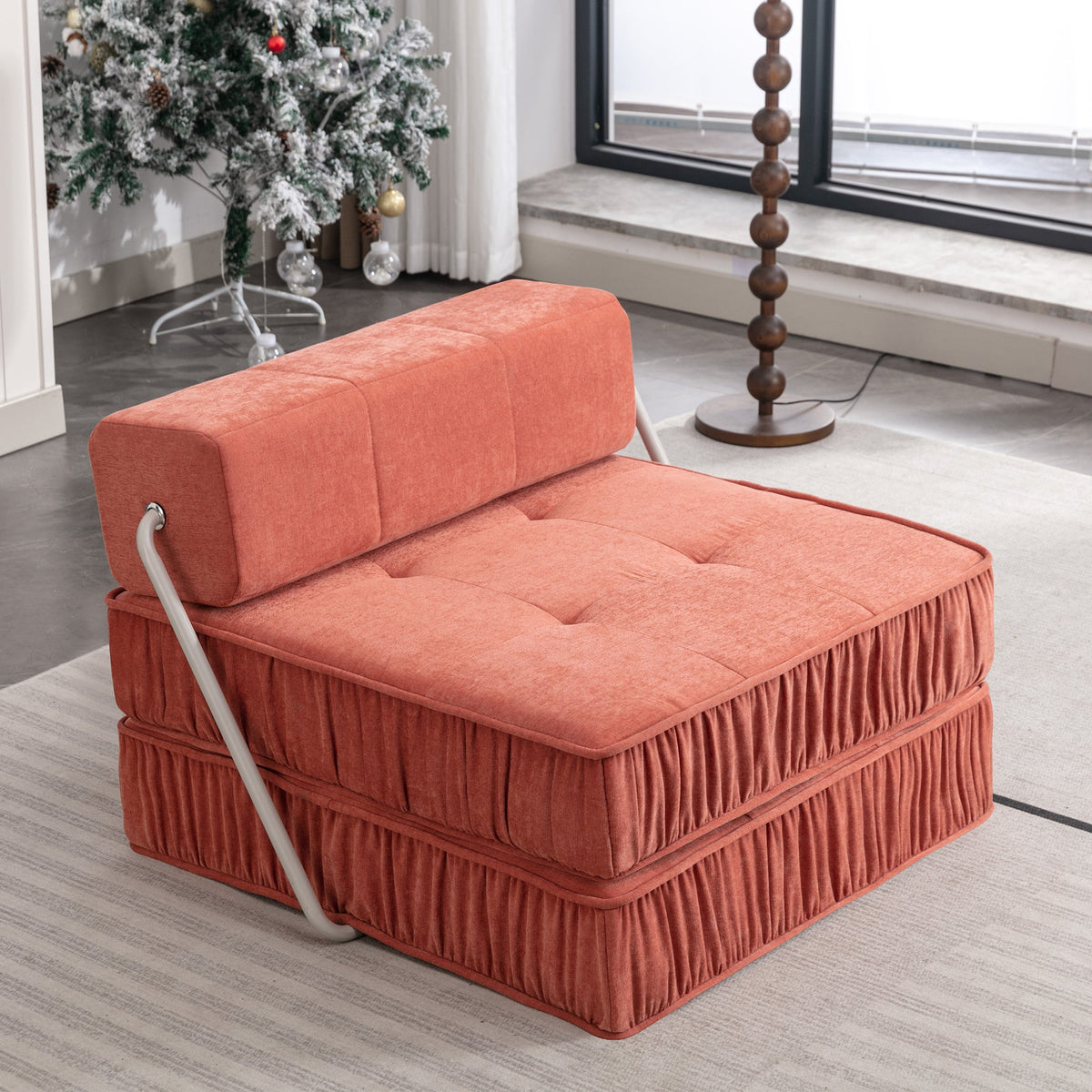 Orange Folding Sofa - Convertible Chair for Home