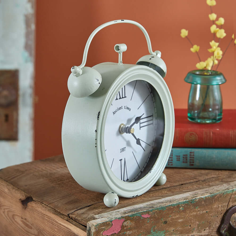 Vintage Mint Green Twin Bell Alarm Clock
