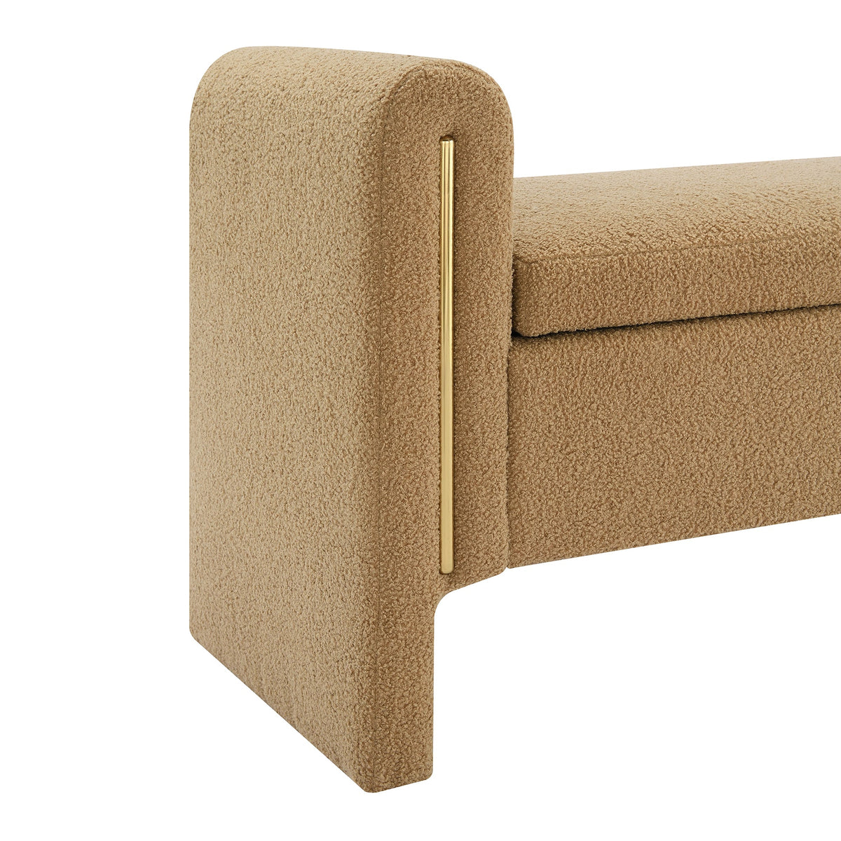 Modern Teddy Bed End Bench with Arms and Storage