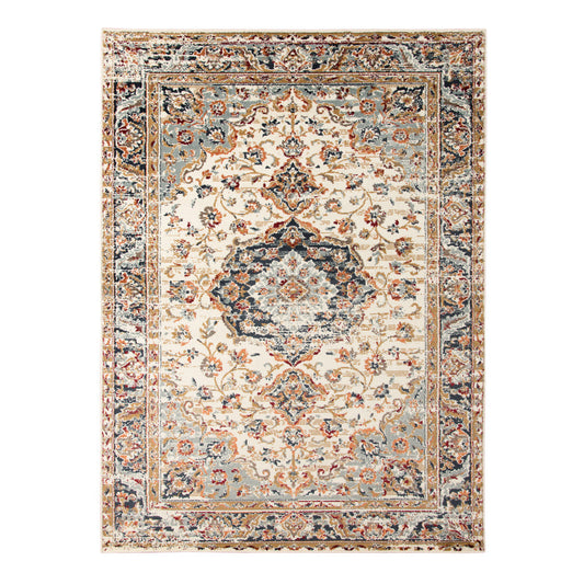 9' X 12' Ivory Medallion Power Loom Area Rug