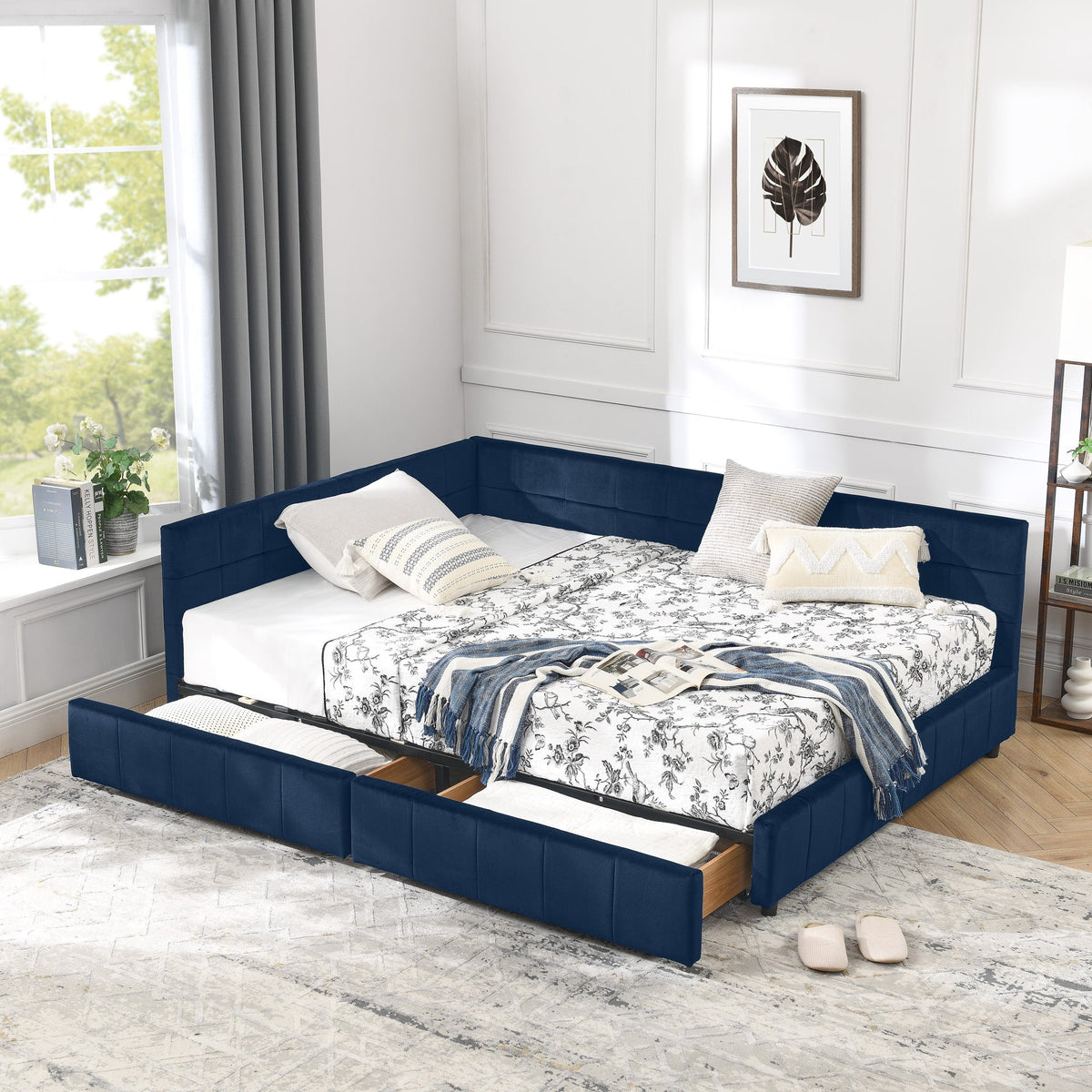Full Size Storage Upholstered Tufted Bed Frame