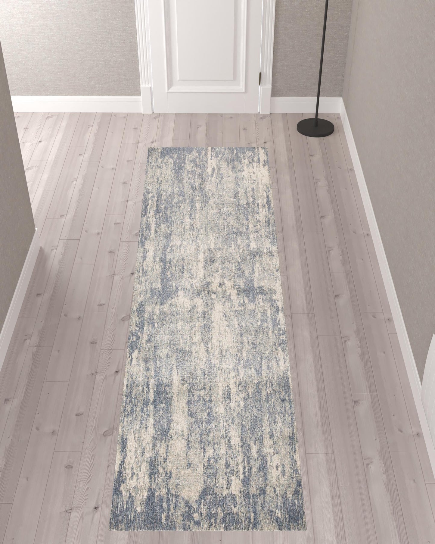 5' x 7' Light Gray Abstract Power Loom Area Rug