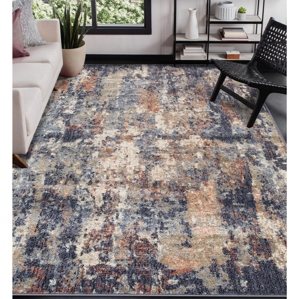 5' x 7' Light Gray Abstract Power Loom Area Rug