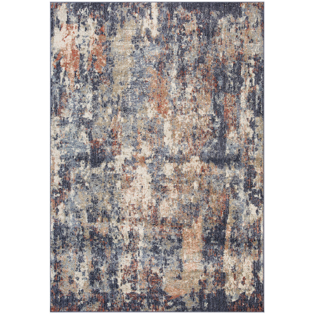 5' x 7' Light Gray Abstract Power Loom Area Rug