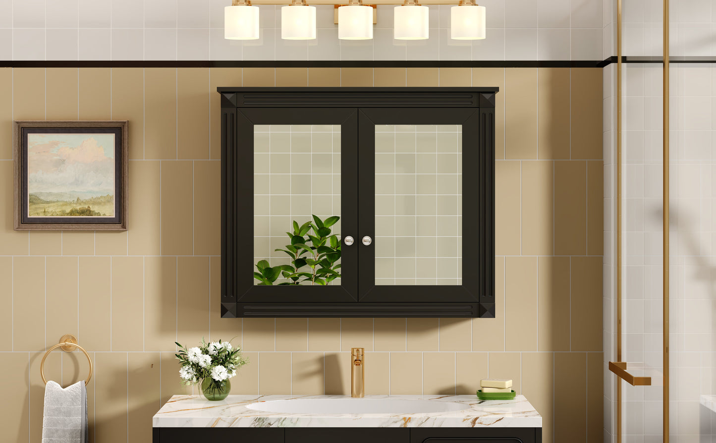 36'' x 28'' Modern Medicine Cabinet with Mirrors