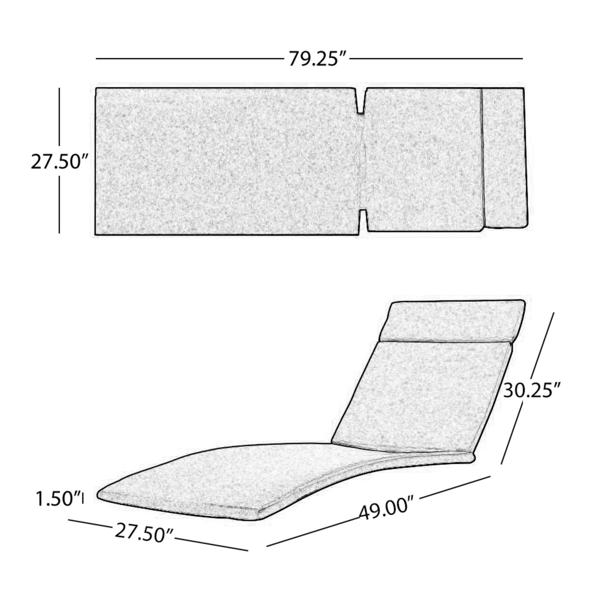 Salem Outdoor Chaise Lounge Cushion 2-Piece Set