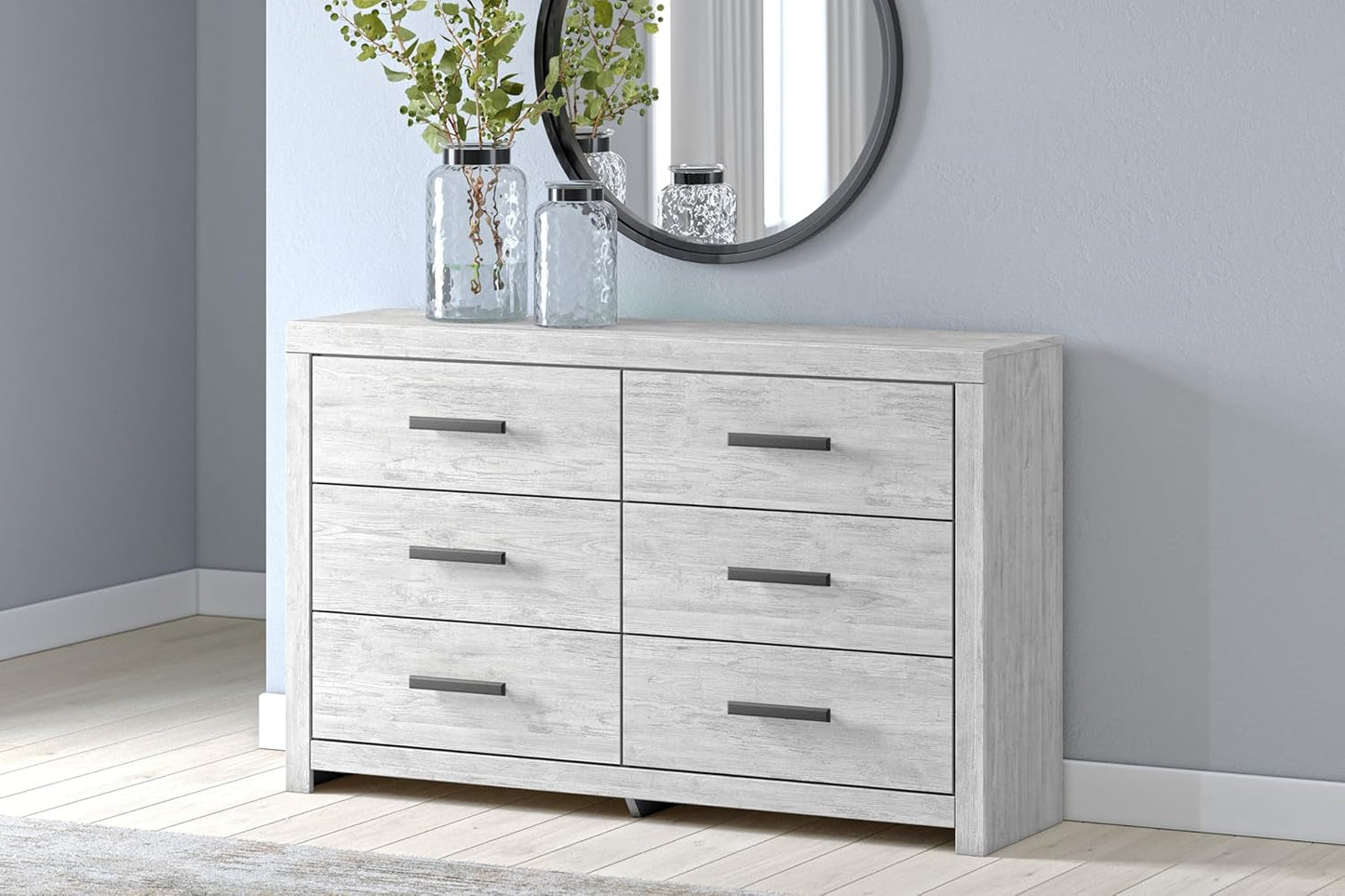 Cayboni Vintage 6 Drawer Dresser With Safety Stop White