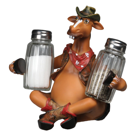 Salt and Pepper Shakers-Horse Holding