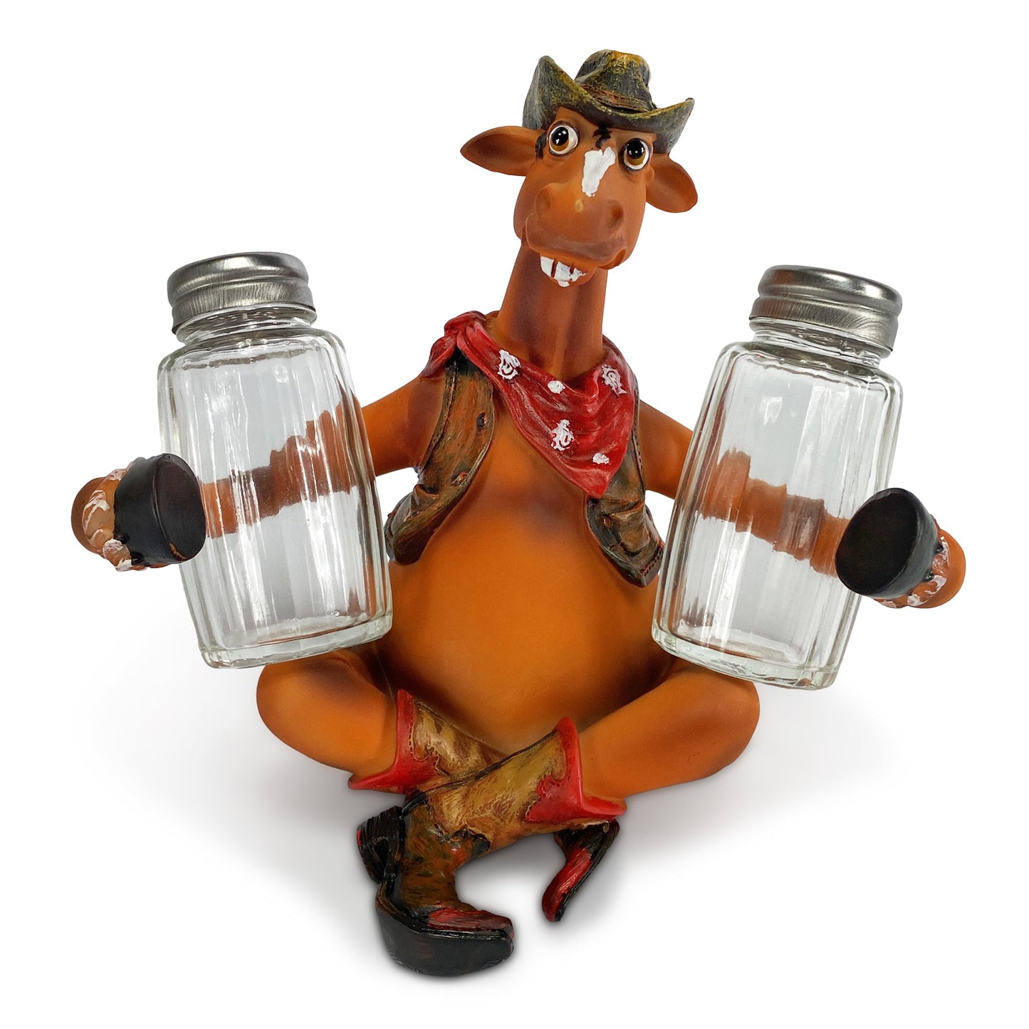 Salt and Pepper Shakers-Horse Holding
