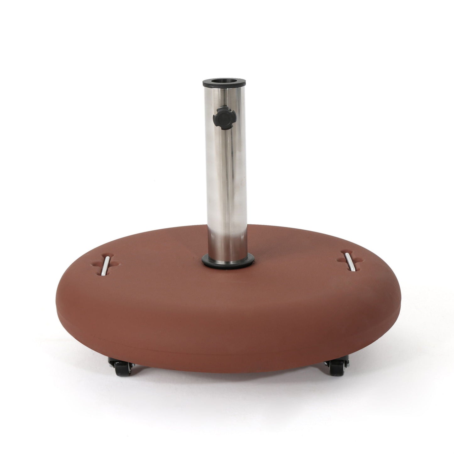 Wheelie Round Umbrella Base With Stainless Steel Holder