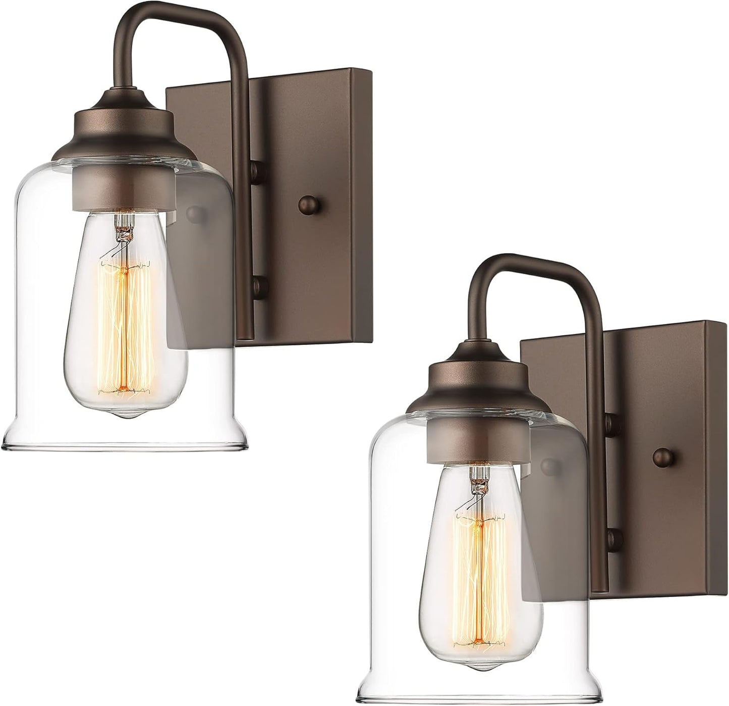 Farmhouse Glass Bathroom Vanity Light Fixture