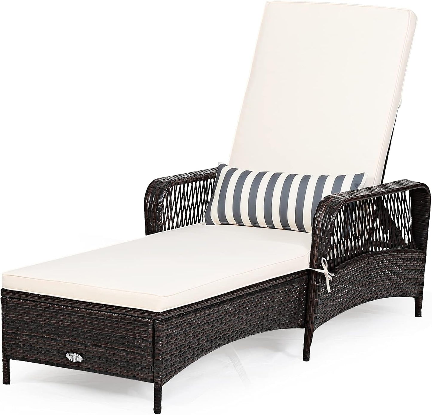 Adjustable Rattan Chaise Lounge Chair for Outdoor Relaxation