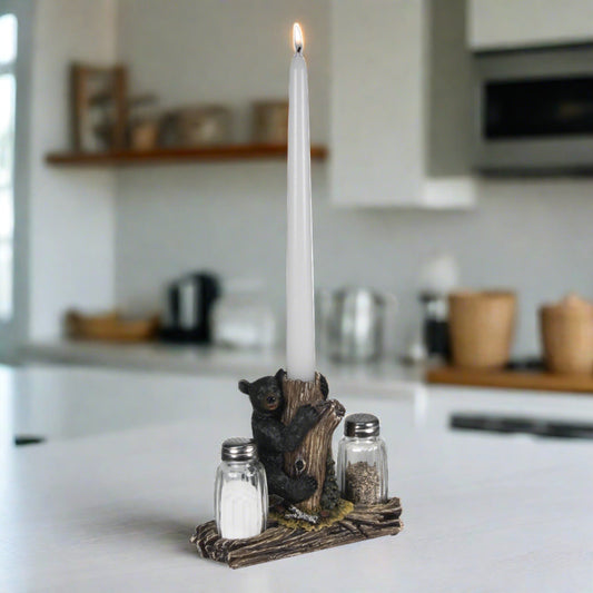 Salt and Pepper Shakers-Bear w Toothpick Holder