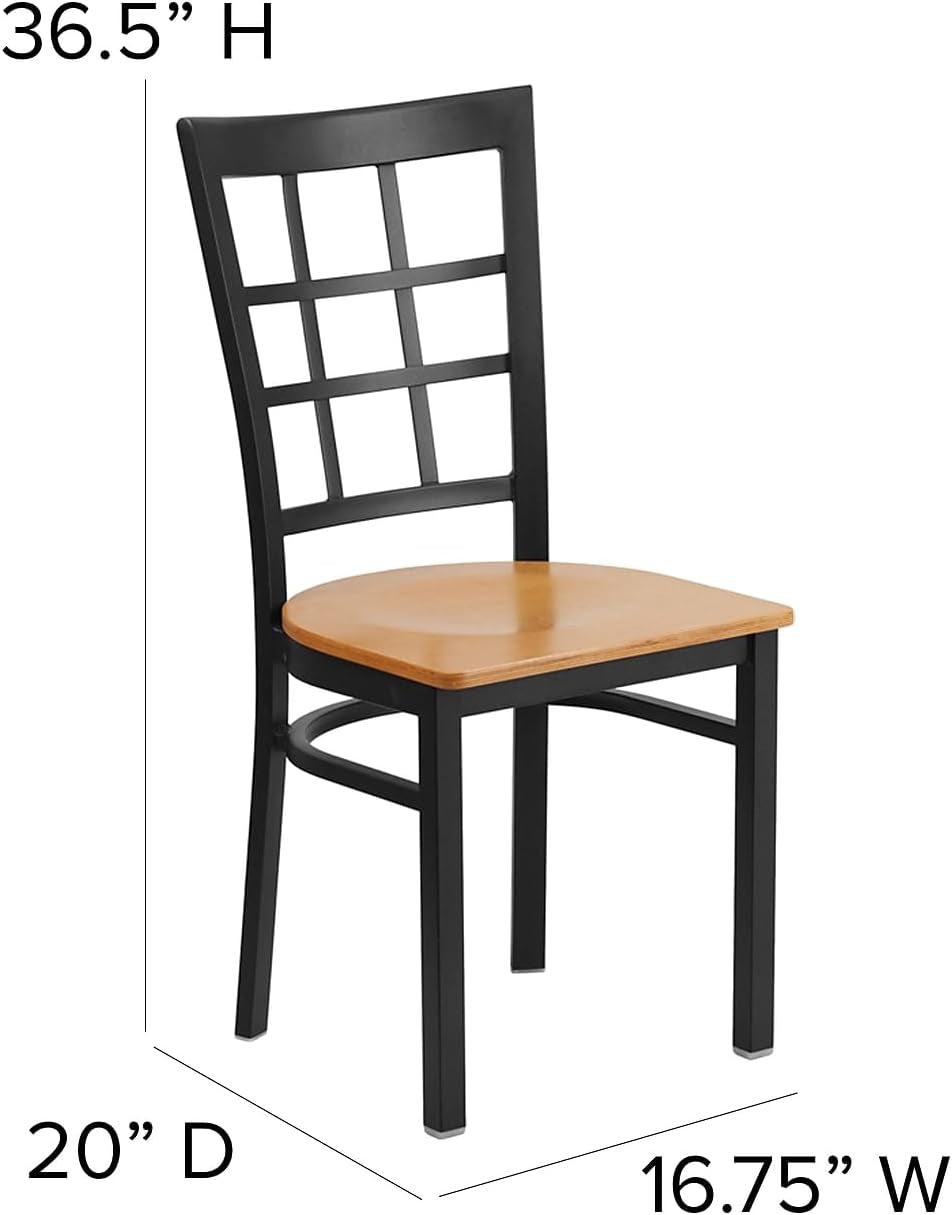 Hercules Series Black Metal Restaurant Chair With Wood Seat