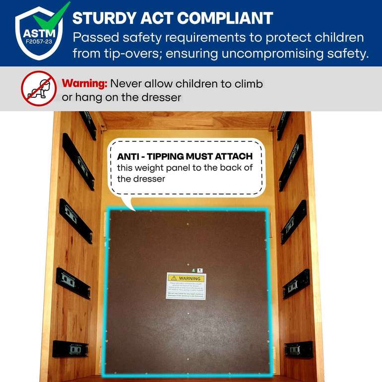 Acacia Harmony Dresser with 5 Drawers for Stylish Storage Solutions