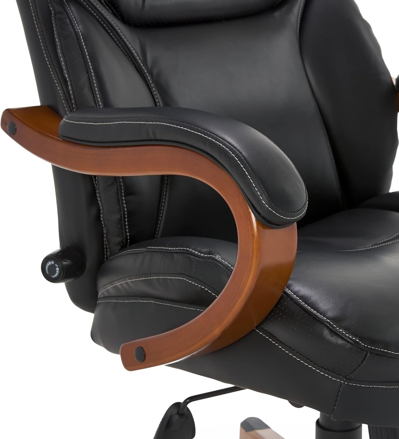 Big And Tall Executive Office Chair With Wood Accents