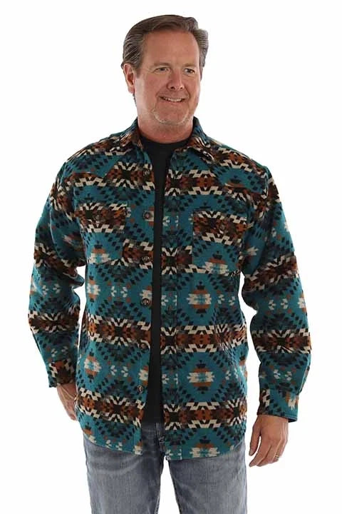 Scully Mesa Crest - Men's Western Flannel Shirt Jacket