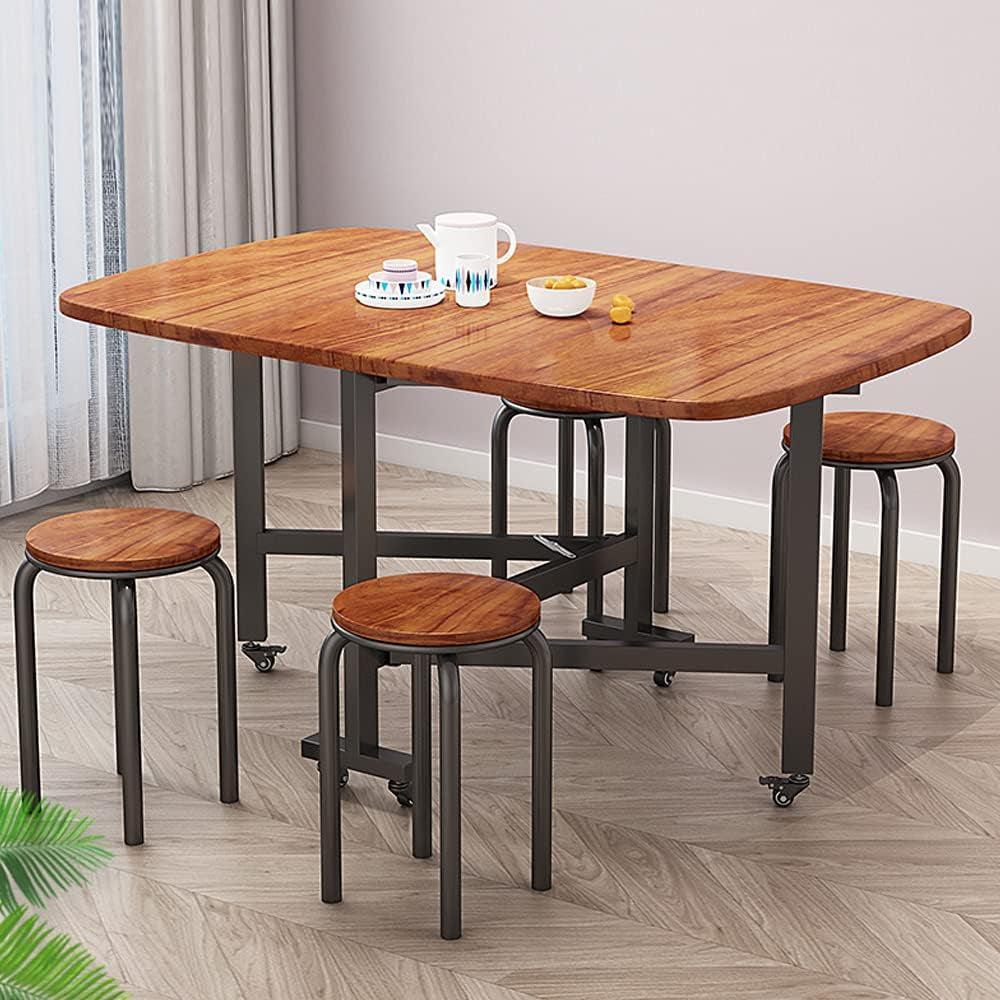 Forty Seven Inch Drop Leaf Folding Dining Table Solid Wood