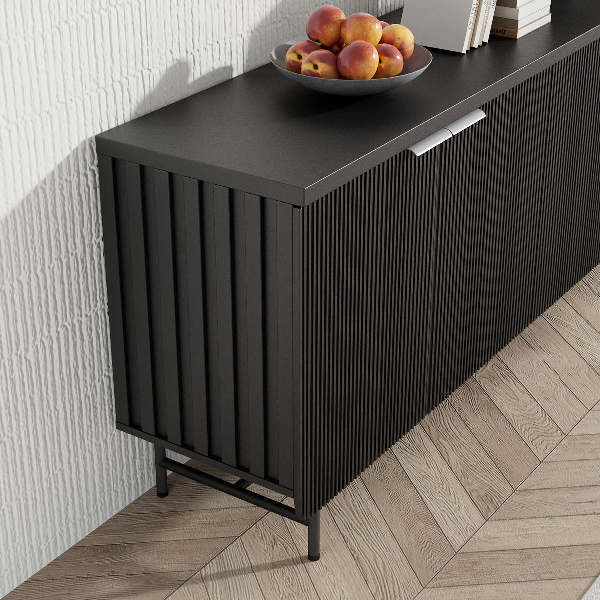 Modern Scandinavian Alcove Door Kitchen Storage Sideboard Buffet Cabinet