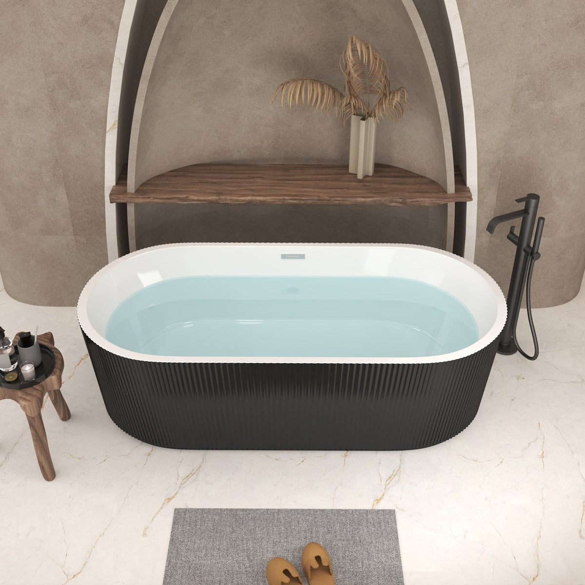 59" Linear Acrylic Freestanding Bathtub